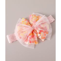 Babyhug Free Size Headbands With Bow Design Pack of 2 - White & Pink