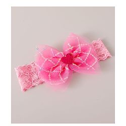 Babyhug Free Size Headbands with Bow Applique Pack of 2 - Purple & Pink