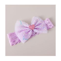 Babyhug Free Size Headbands with Bow Applique Pack of 2 - Purple & Pink