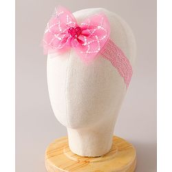Babyhug Free Size Headbands with Bow Applique Pack of 2 - Purple & Pink