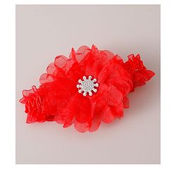 Babyhug Free Size Headbands with Floral Applique Pack of 2 - Red & Dark Pink