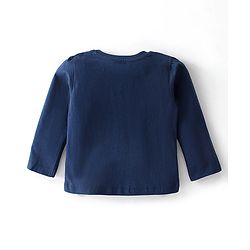 Babyhug Cotton Knit Full Sleeves Night Suit With Tropical Toucan Print - Navy Blue & Pink