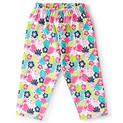 Babyhug Cotton Knit Full Sleeves Night Suit With Tropical Toucan Print - Navy Blue & Pink