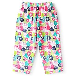 Babyhug Cotton Knit Full Sleeves Night Suit With Tropical Toucan Print - Navy Blue & Pink