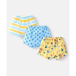 Babyhug 100% Cotton Bear Printed Trunk Pack of 3 - Multicolour