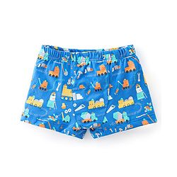 Babyhug 100% Cotton Single Jersey Knit Trunk Stripes & Construction Vehicle Print Pack of 3 - Yellow & Blue