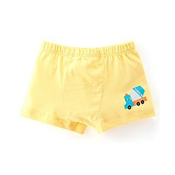 Babyhug 100% Cotton Single Jersey Knit Trunk Stripes & Construction Vehicle Print Pack of 3 - Yellow & Blue