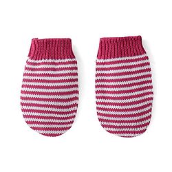 Babyhug Organic Cotton Knit Woollen Cap & Mittens Set Red - Diameter 10.5 cm
