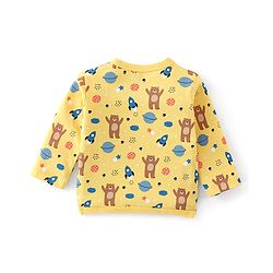 Babyhug 100% Cotton Knit Full Sleeves Bear Print Vests Pack of 3 - Multicolour
