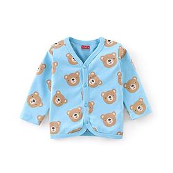 Babyhug 100% Cotton Knit Full Sleeves Bear Print Vests Pack of 3 - Multicolour