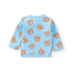 Babyhug 100% Cotton Knit Full Sleeves Bear Print Vests Pack of 3 - Multicolour