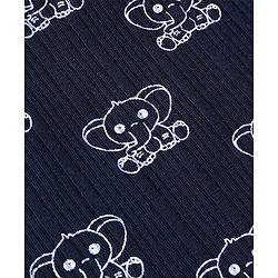 Babyhug Full Sleeves Elephant Print Thermal Vest  with Sando & Pajama - Navy Blue