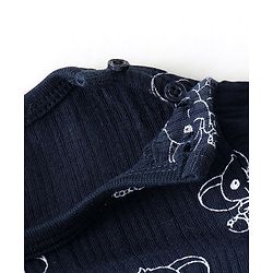 Babyhug Full Sleeves Elephant Print Thermal Vest  with Sando & Pajama - Navy Blue