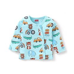 Babyhug 100% Cotton Knit Full Sleeves Bear & Tiger  Printed Vests Pack of 3 - Multicolour