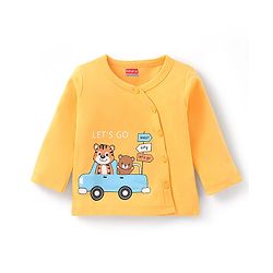 Babyhug 100% Cotton Knit Full Sleeves Bear & Tiger  Printed Vests Pack of 3 - Multicolour