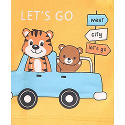 Babyhug 100% Cotton Knit Full Sleeves Bear & Tiger  Printed Vests Pack of 3 - Multicolour
