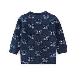 Babyhug Full Sleeves Thermal Inner Wear Set Elephant Print - Navy Blue