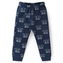 Babyhug Full Sleeves Thermal Inner Wear Set Elephant Print - Navy Blue