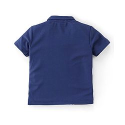 Babyhug Half Sleeves T-Shirt & Pant Set with Bow Applique & Waistcoat Detailing Solid Colour - Purple & Blue