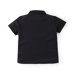 Babyhug Half Sleeves T-Shirt & Pant Set with Bow Applique & Waistcoat Detailing Solid Colour - Black & Grey