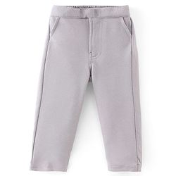Babyhug Half Sleeves T-Shirt & Pant Set with Bow Applique & Waistcoat Detailing Solid Colour - Black & Grey