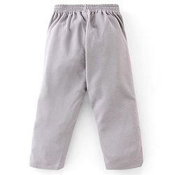 Babyhug Half Sleeves T-Shirt & Pant Set with Bow Applique & Waistcoat Detailing Solid Colour - Black & Grey