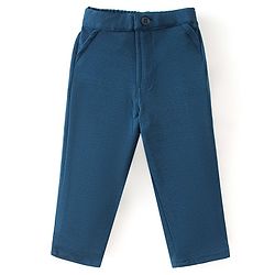 Babyhug Woven with Stretch Half Sleeves Three Pieces Party Suit with Bow -Navy Blue