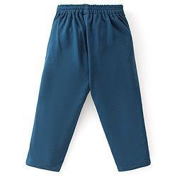 Babyhug Woven with Stretch Half Sleeves Three Pieces Party Suit with Bow -Navy Blue
