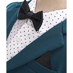 Babyhug Full Sleeves Three Piece Party Suit with Bow & Stretch - White & Teal Blue