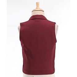 Babyhug Woven Full Sleeves Three Piece Solid Colour Party Suit with Bow - Dart Red