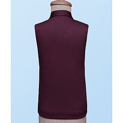 Babyhug Woven Full Sleeves Stretch Fit Party Suit With Waist Coat - White & Wine