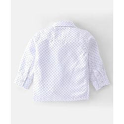 Babyhug Woven with Stretch Full Sleeves Three Pieces Party Suit with Bow - Green & White