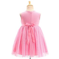 Babyhug Sleeveless Sequinned Party Frock - Pink