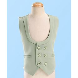 Babyhug Full Sleeves Stretch Three Piece Party Suit with Bow - Green