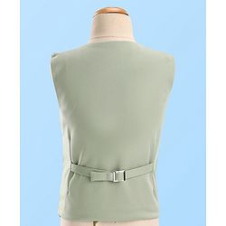 Babyhug Full Sleeves Stretch Three Piece Party Suit with Bow - Green