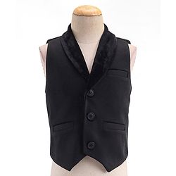 Babyhug Full Sleeves Party Suit Sheen Texture with Bow - White & Black