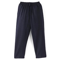Babyhug Full Sleeves Party Suit Sheen Texture with Bow - White & Navy Blue