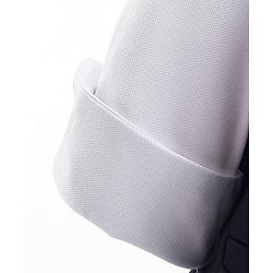 Babyhug Full Sleeves Party Suit Sheen Texture with Bow - White & Navy Blue
