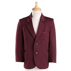 Babyhug Full Sleeves 3 Piece Stretch Party Suit with Tie - Maroon