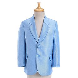 Babyhug Full Sleeves 3 Piece Stretch Party Suit with Bow - Light Blue