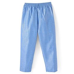 Babyhug Full Sleeves 3 Piece Stretch Party Suit with Bow - Light Blue