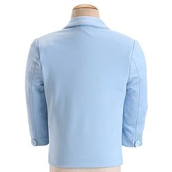 Babyhug Woven Full Sleeves Stretchable Party Suit & T-Shirt Set with Text Print - Light Blue