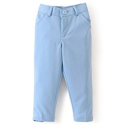 Babyhug Woven Full Sleeves Stretchable Party Suit & T-Shirt Set with Text Print - Light Blue