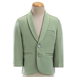 Babyhug Woven Full Sleeves Stretch Party Suit & T-Shirt With Text Print - Green