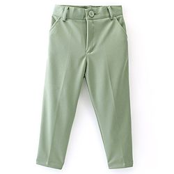 Babyhug Woven Full Sleeves Stretch Party Suit & T-Shirt With Text Print - Green