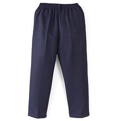 Babyhug Full Sleeves Party Suit with Stretch & Bow - White & Navy Blue