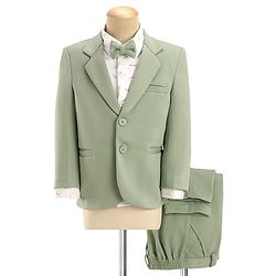 Babyhug Full Sleeves Three Piece Party Suit with Bow & Stretch - White & Green