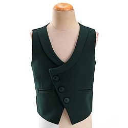 Babyhug Woven Full Sleeves Stretch Fit Party Suit With Waist Coat & Bow -  Olive