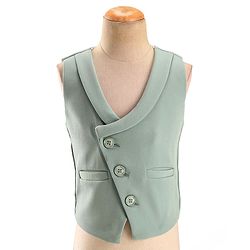 Babyhug Woven Full Sleeves Stretch Fit Party Suit With Waist Coat & Bow - Light Green