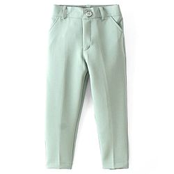 Babyhug Woven Full Sleeves Stretch Fit Party Suit With Waist Coat & Bow - Light Green